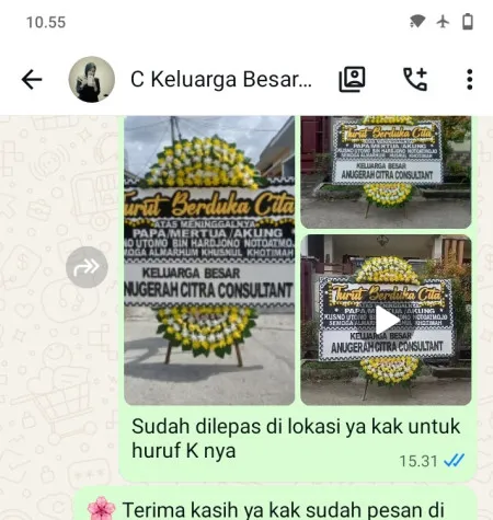 Pengiriman Papan Bunga Duka Kunden Blora